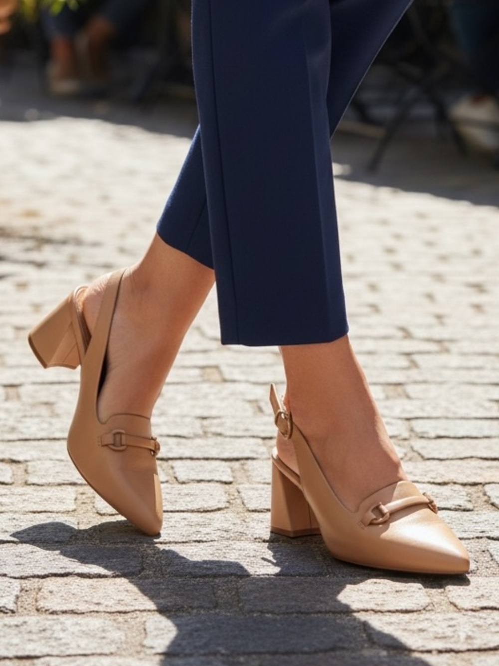 Gentle Souls Dionne Slingback Pumps Camel Leather Block Heel Size 9